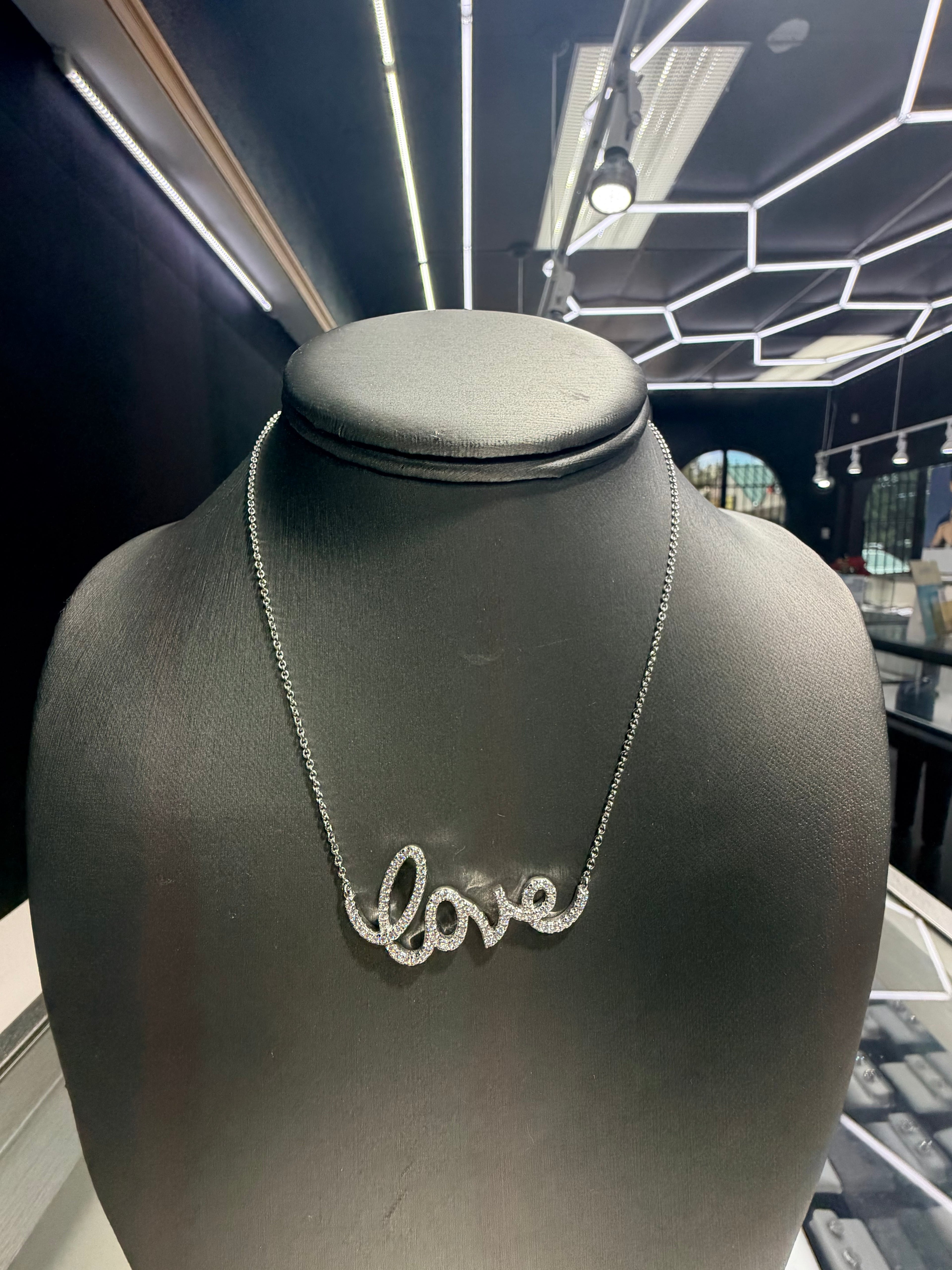 Moissanite "Love" Necklace