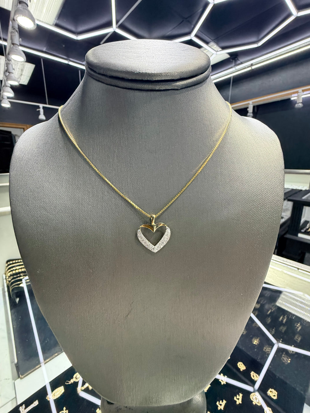 14k Gold and Diamond Heart Pendant