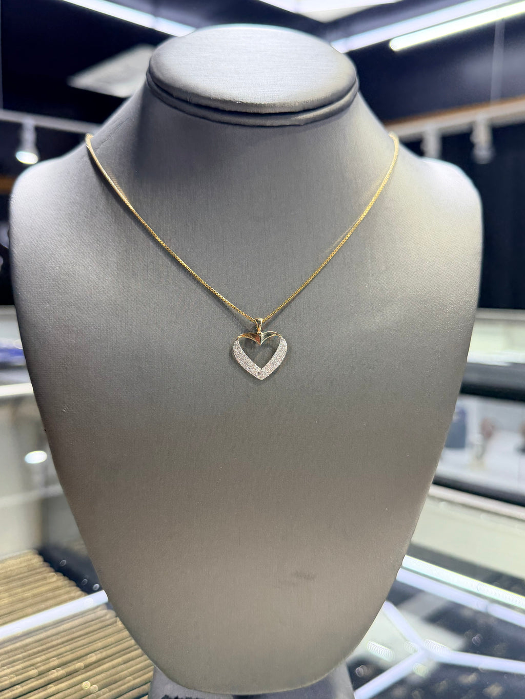 14k Gold and Diamond Heart Pendant