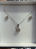 Flower Pendant Set Natural Diamonds