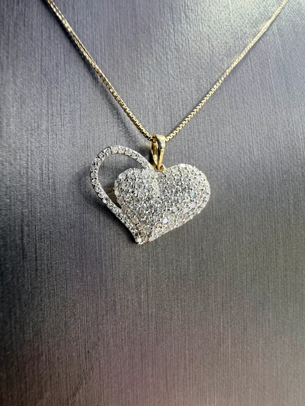 Full Heart with a Sleeve 14k Gold and Diamonds
