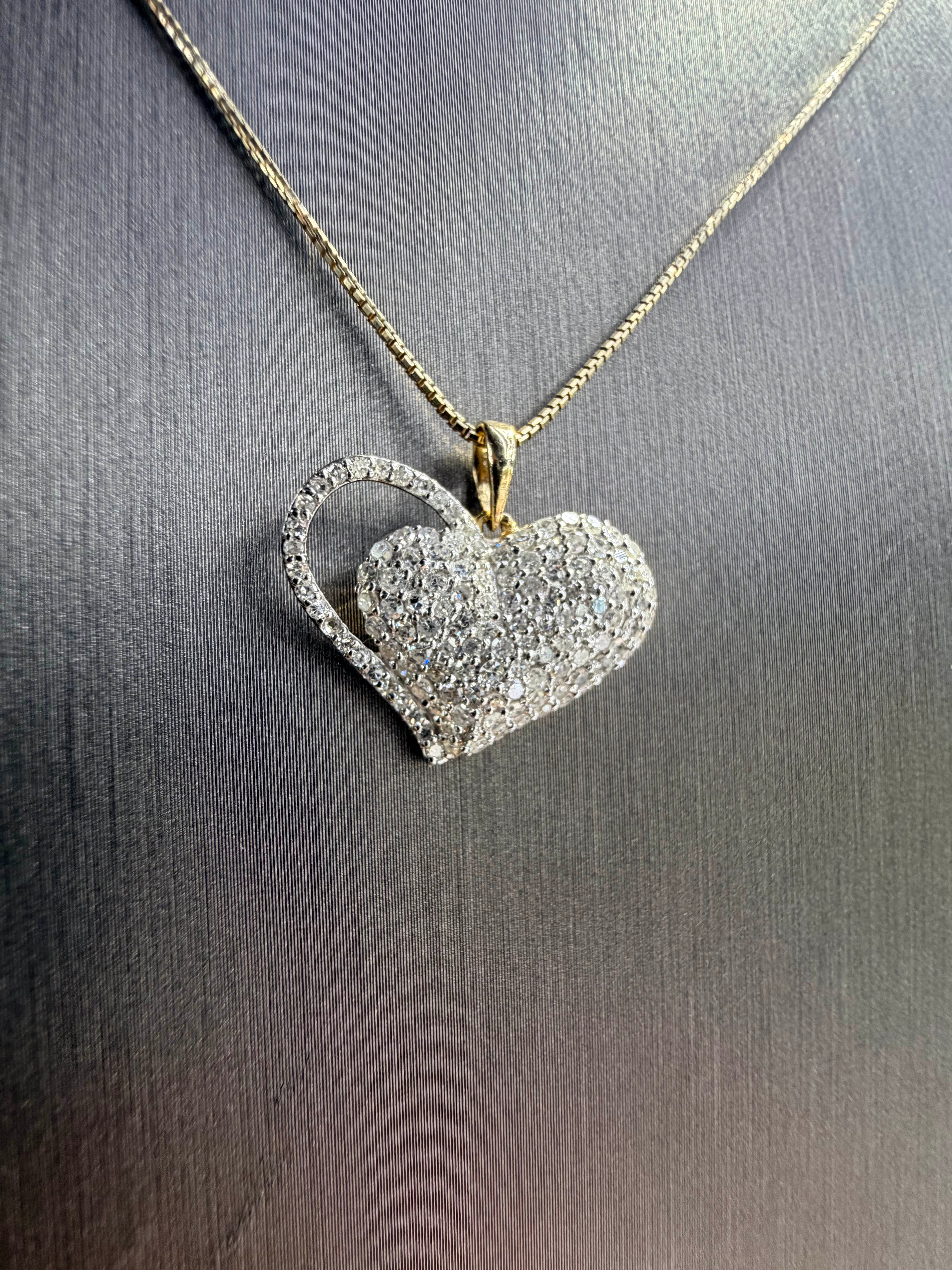 Full Heart with a Sleeve 14k Gold and Diamonds