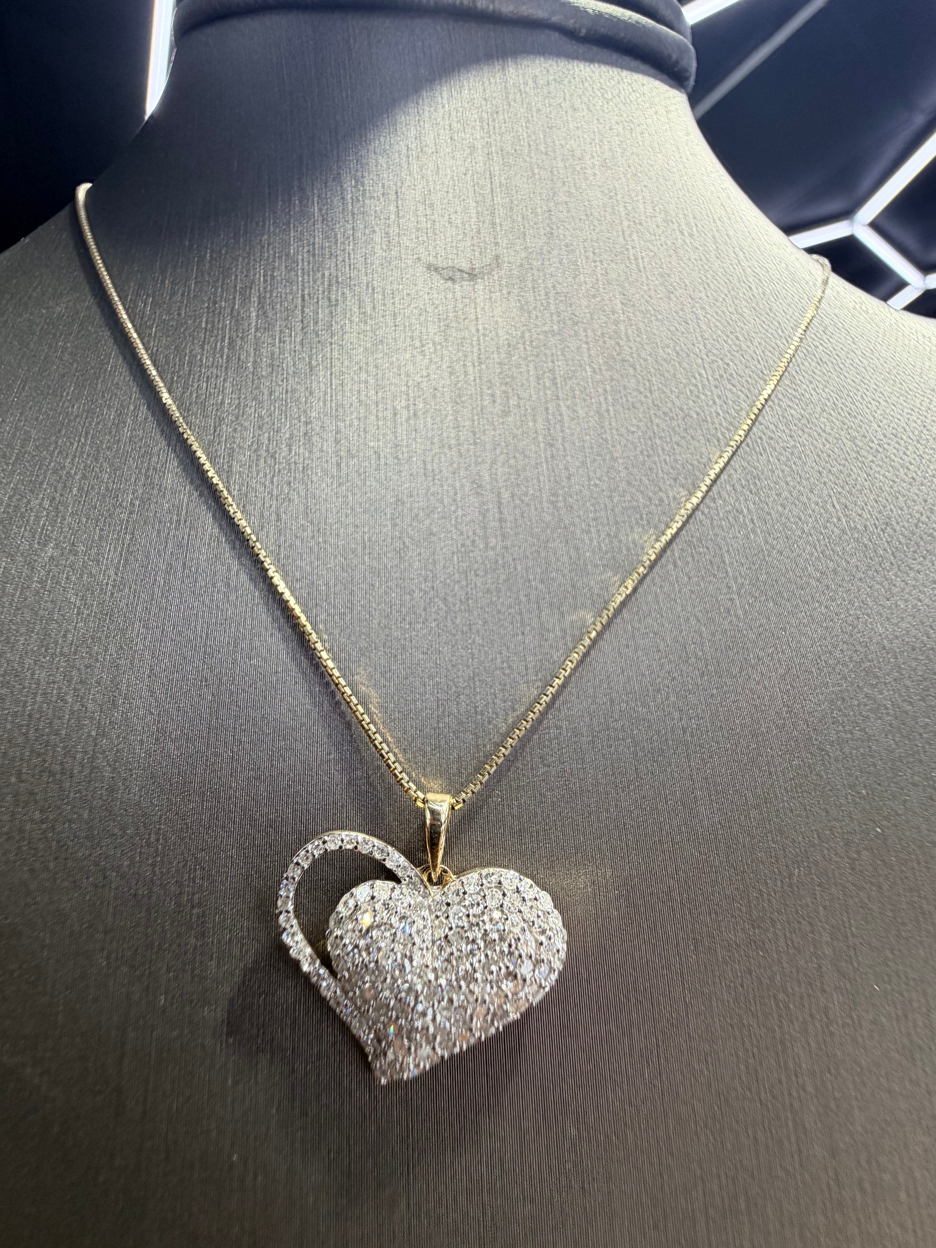 Full Heart with a Sleeve 14k Gold and Diamonds