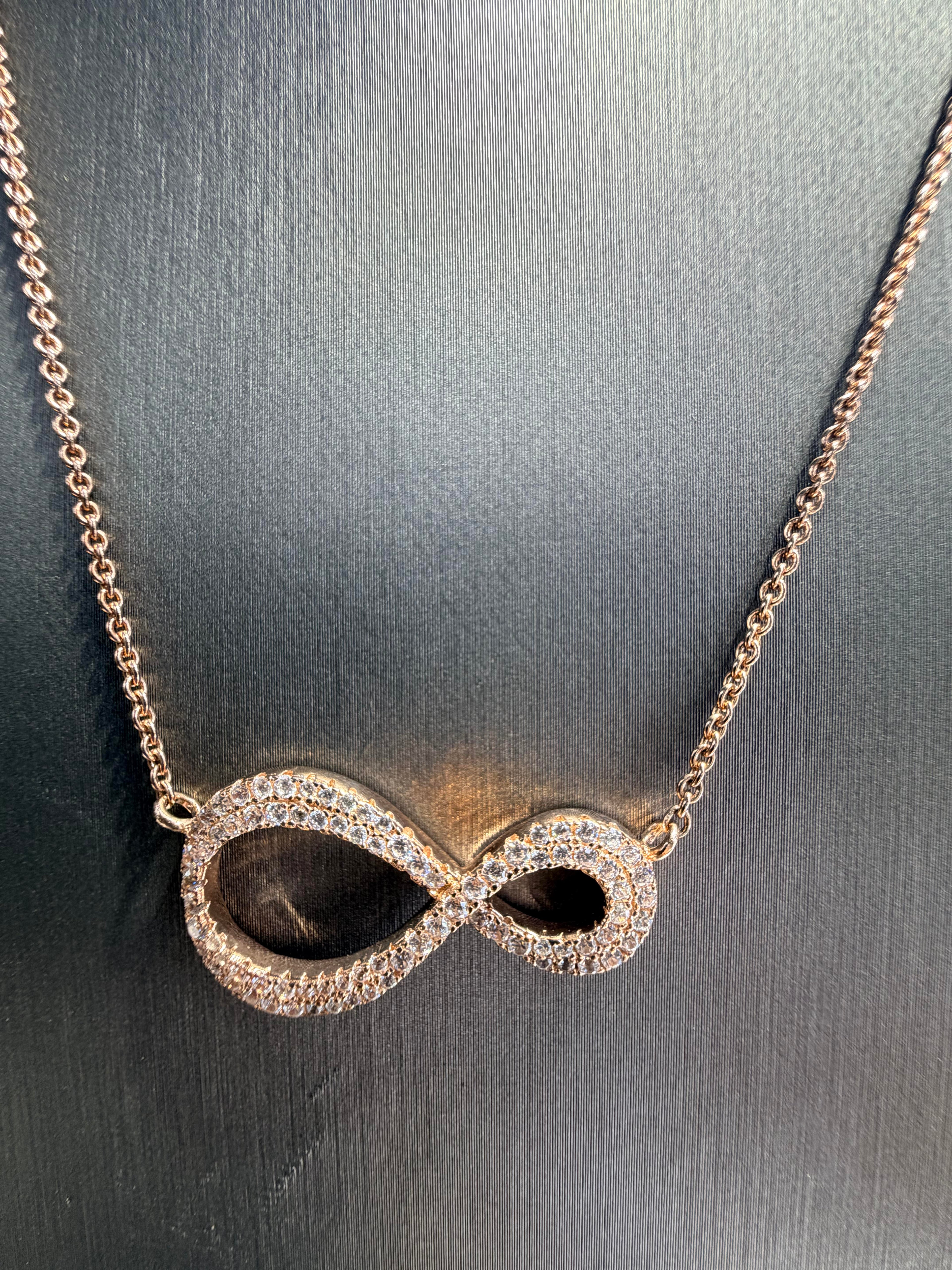 Infinity Rose Gold Silver Pendant