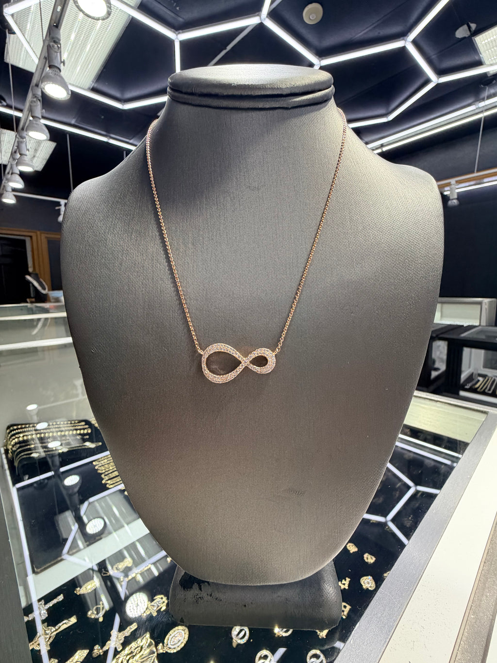 Infinity Rose Gold Silver Pendant