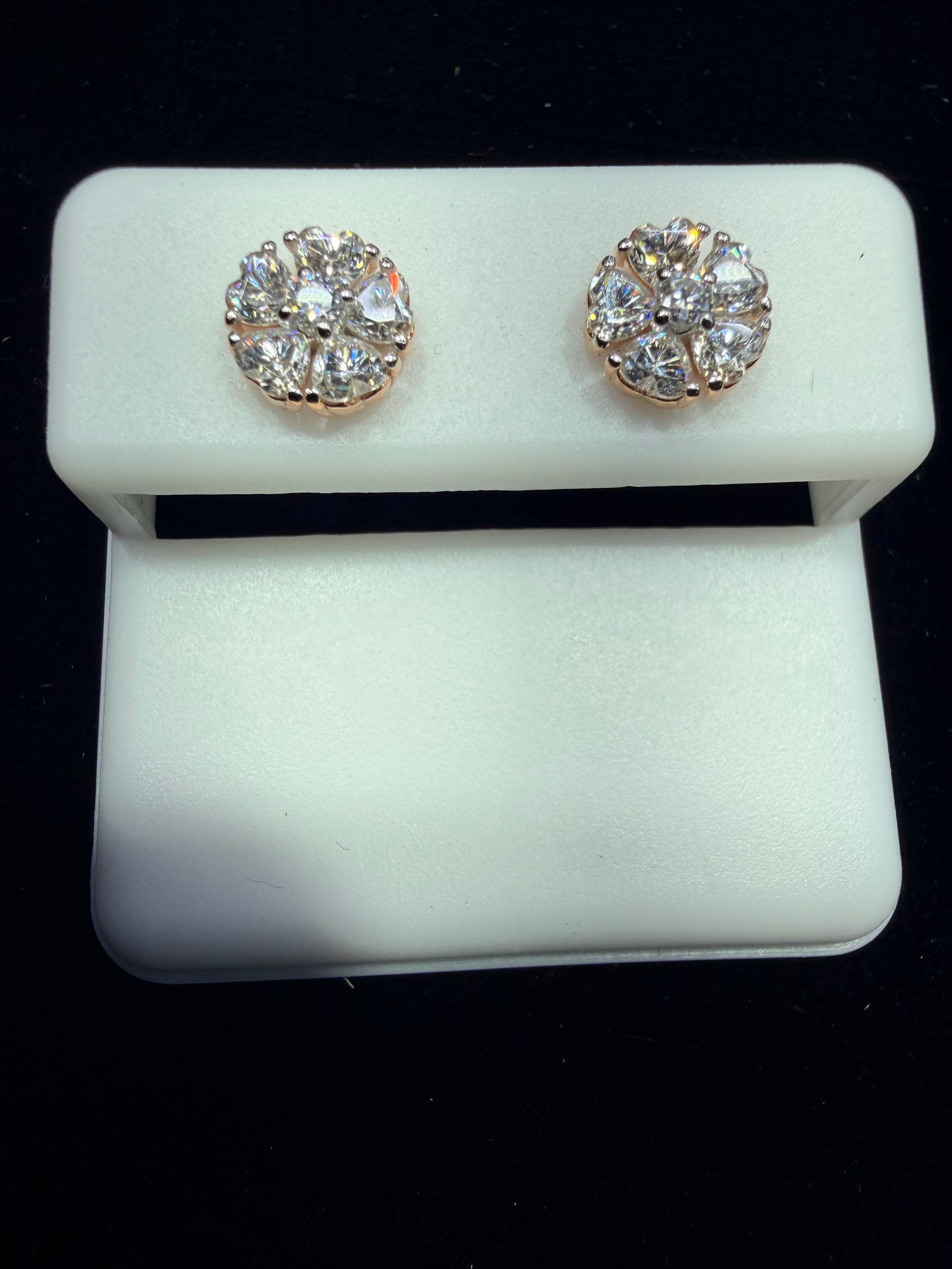 Rose Gold Diamond Earrings