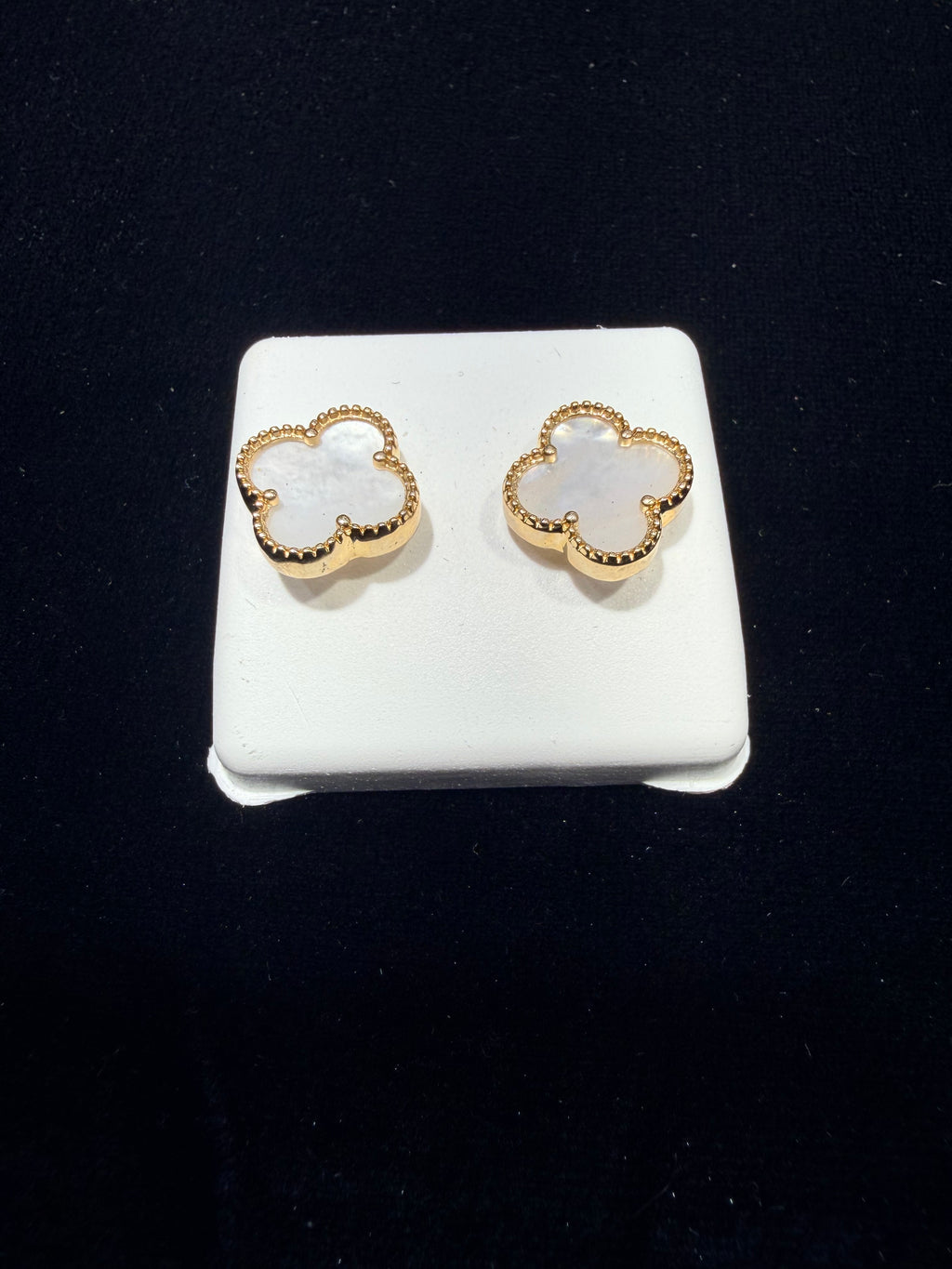 White Van Cleef Gold Earrings