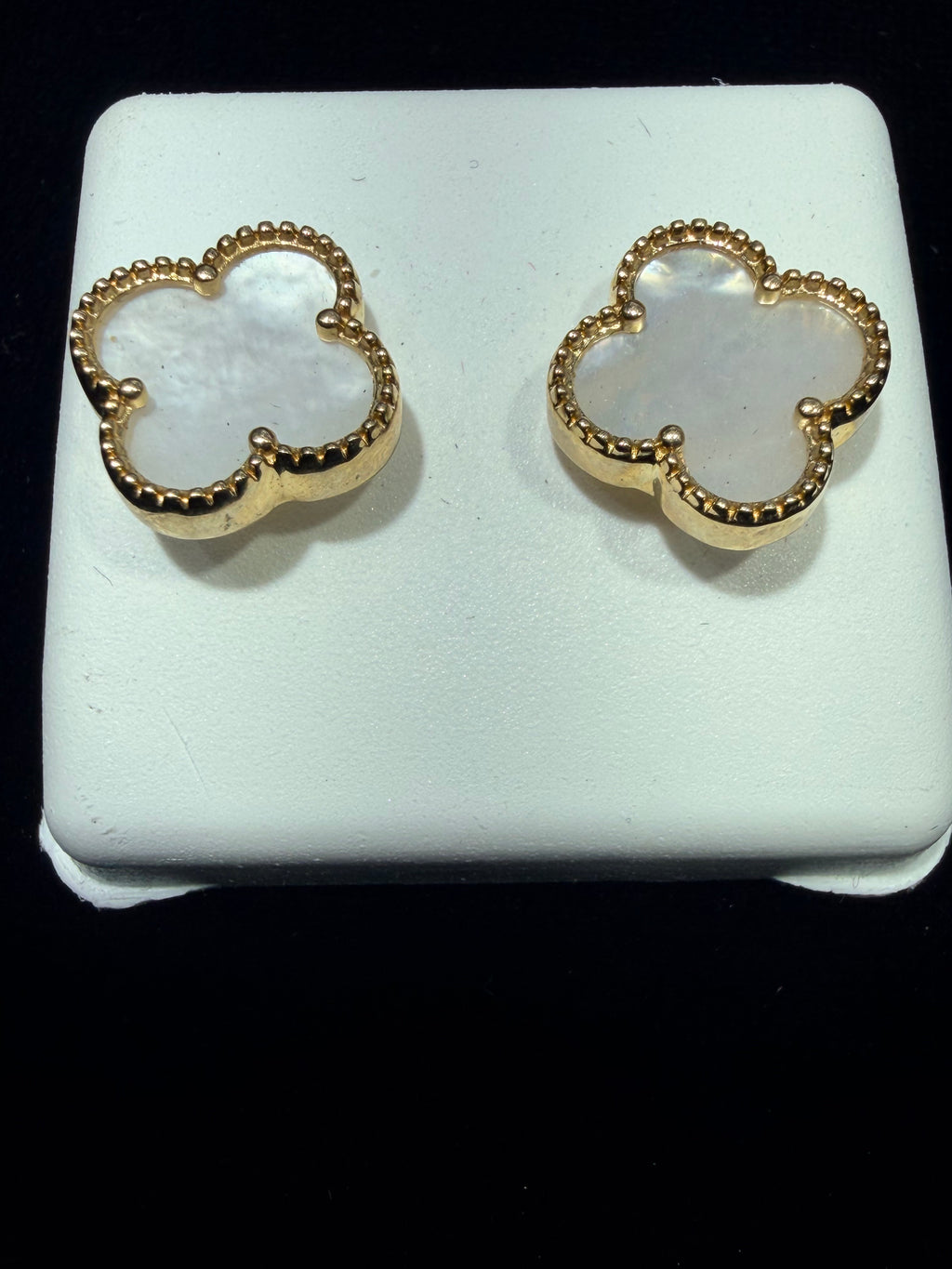 White Van Cleef Gold Earrings
