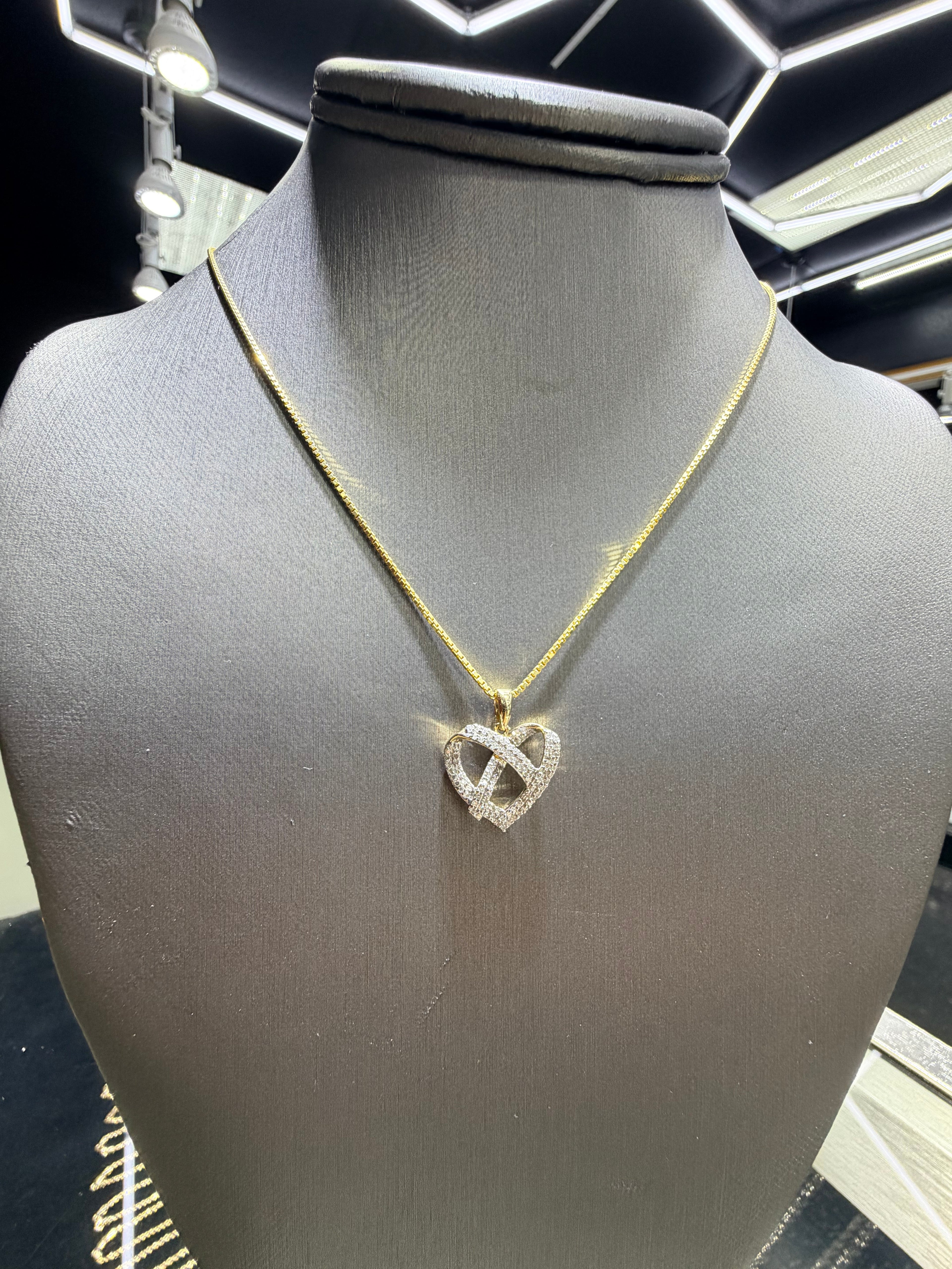 Cross Heart Diamond Pendant