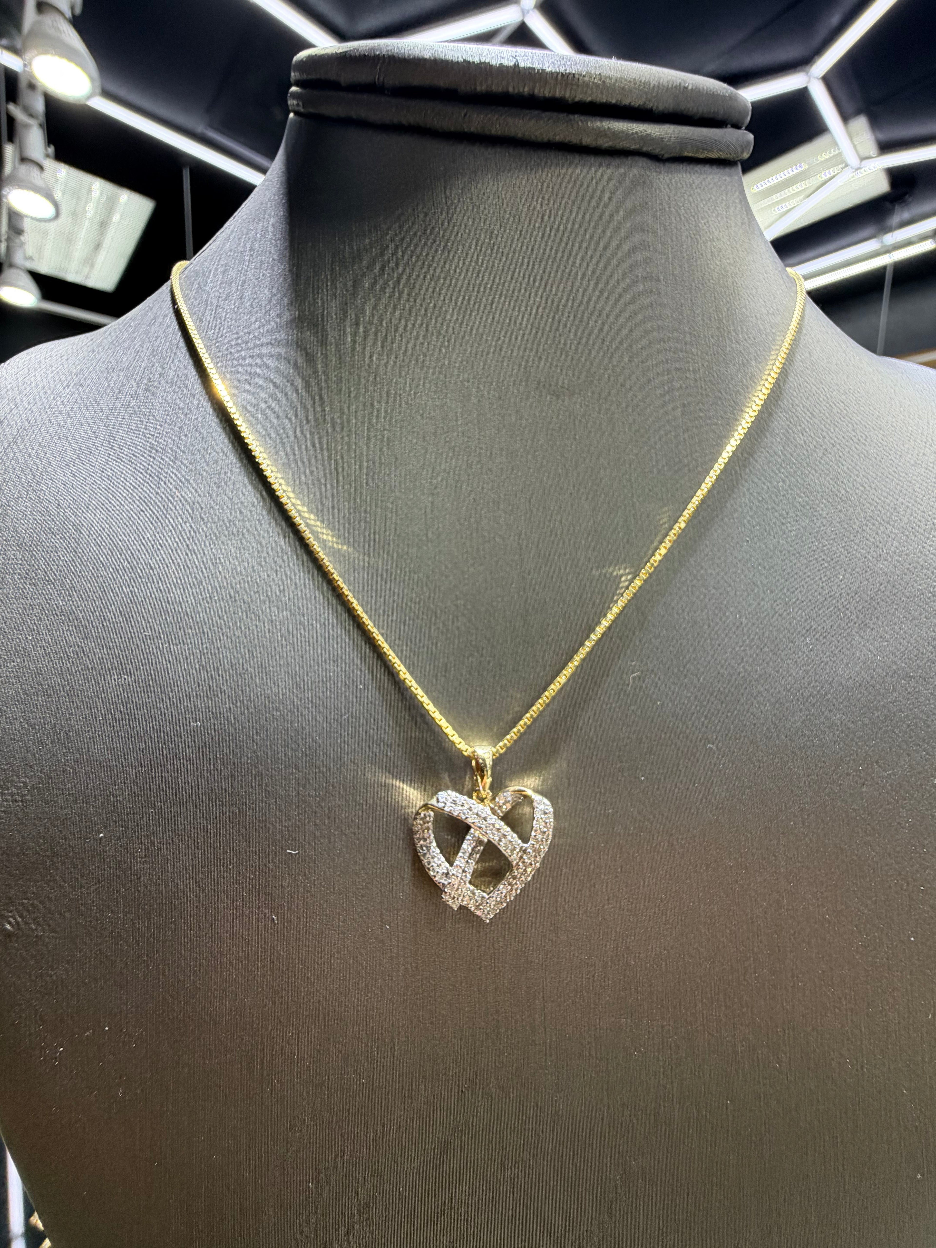 Cross Heart Diamond Pendant