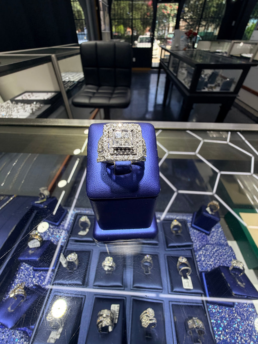 Square Cut Heavy Diamond White Gold