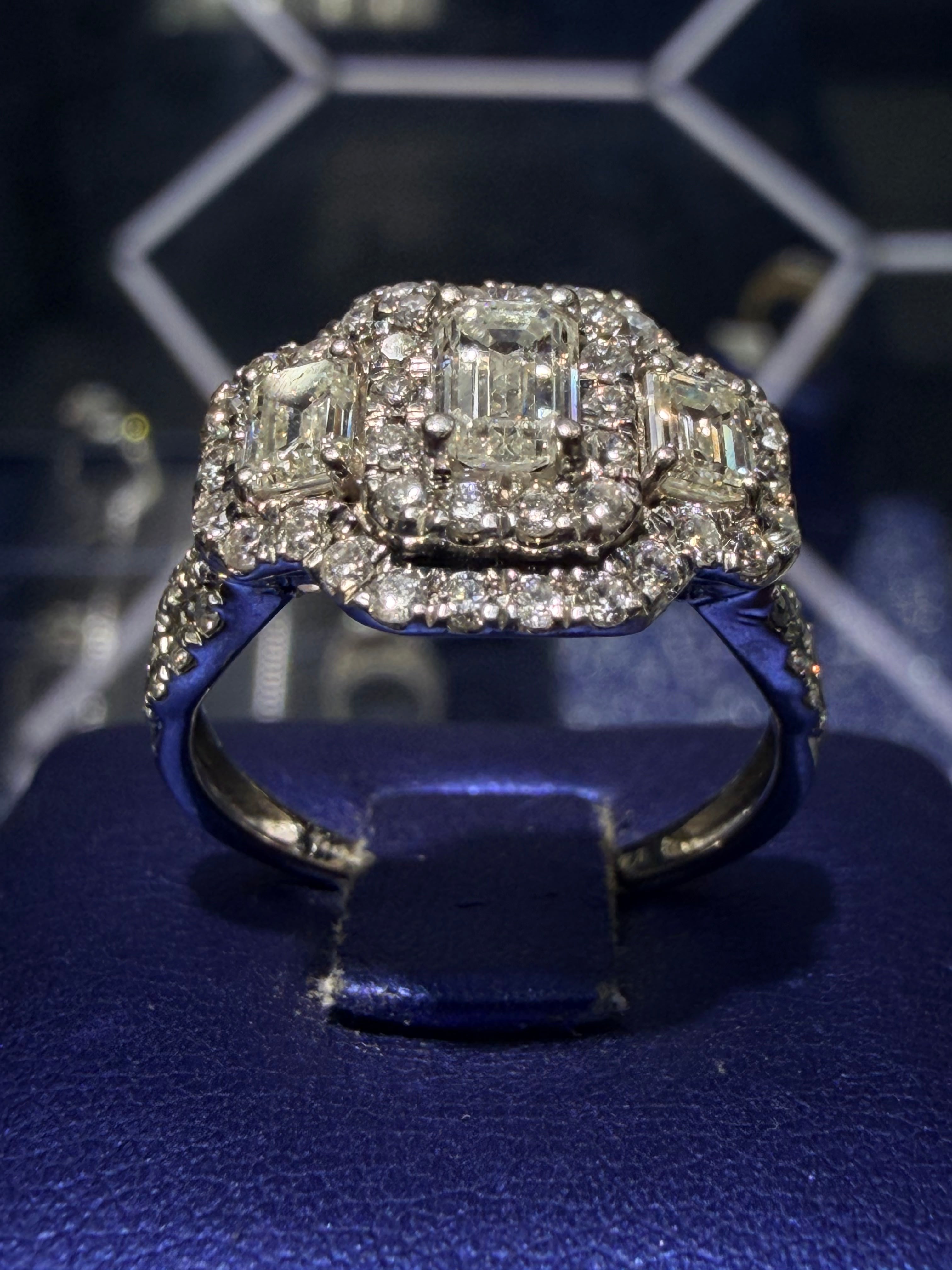 Wedding Set Natural Diamond and White Gold Ring