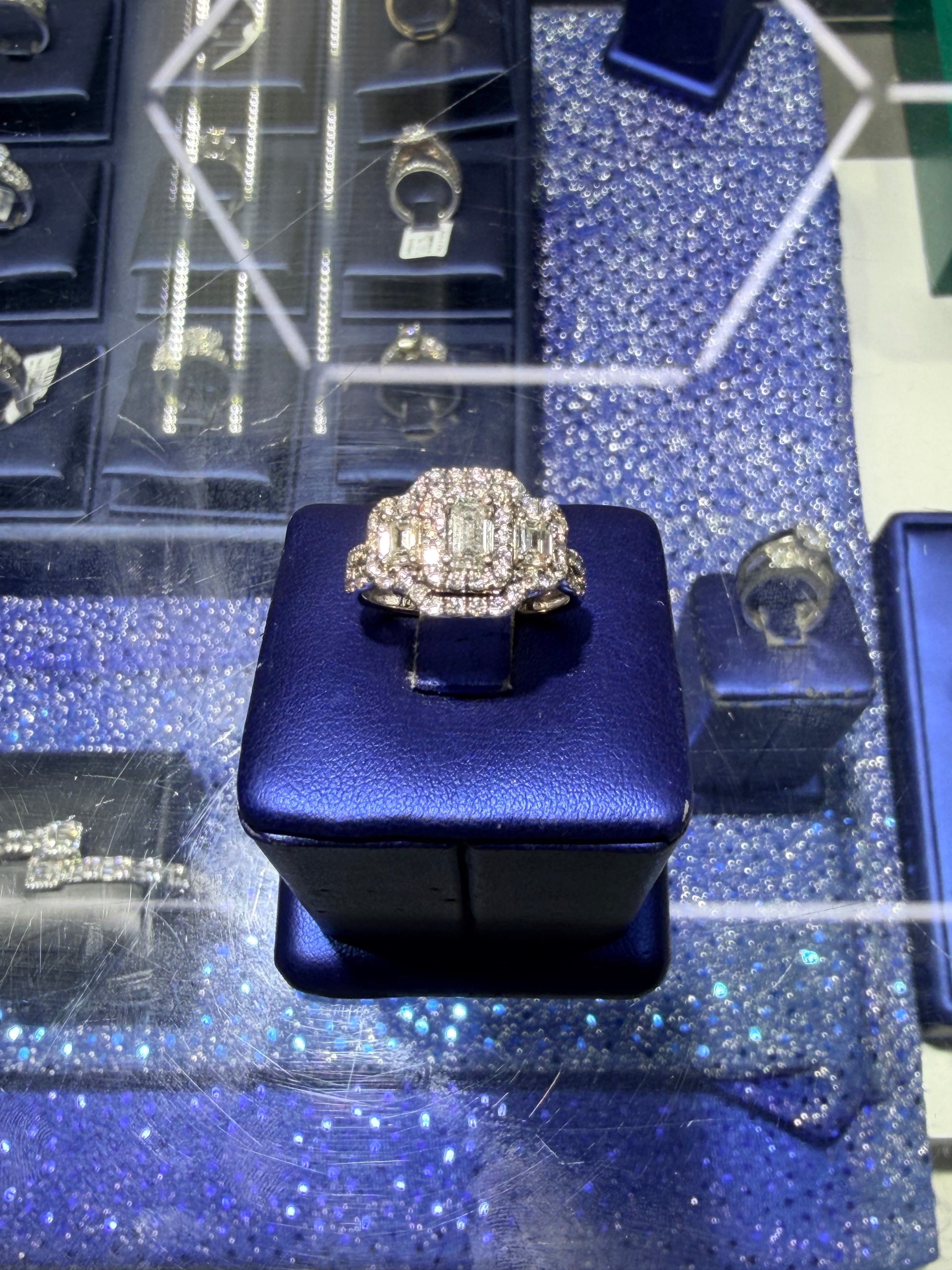Wedding Set Natural Diamond and White Gold Ring