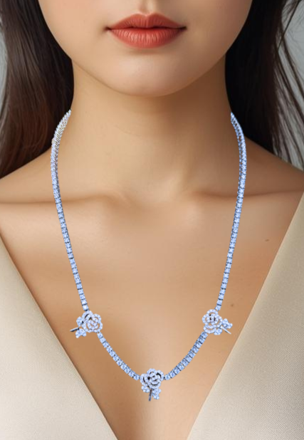 3 Rose Pendant Moissanite