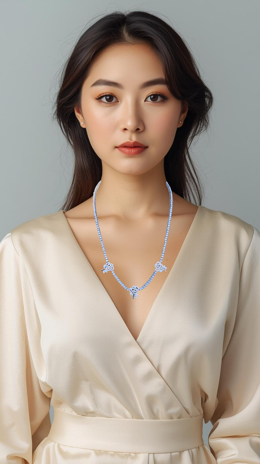 3 Rose Pendant Moissanite